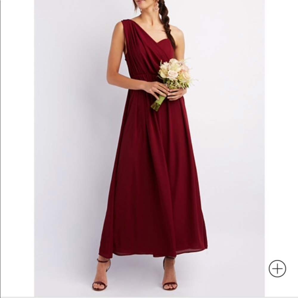 Charlotte Russe One-Shoulder Maxi Bridesmaid Dress